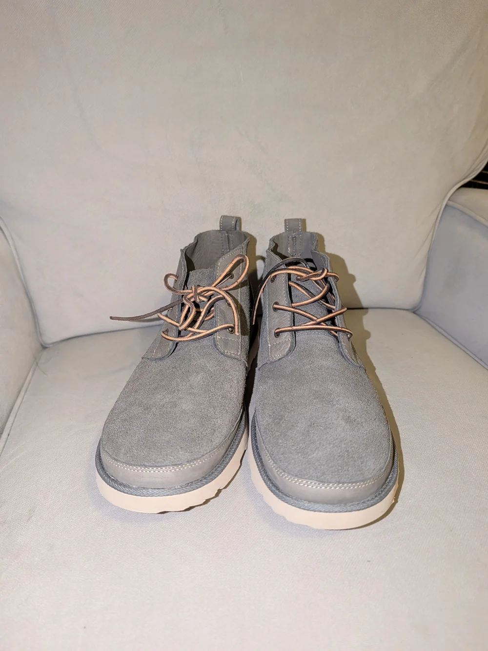 Men's Size 13 UGG Grey Suede Chukka Boots with Cream Sole